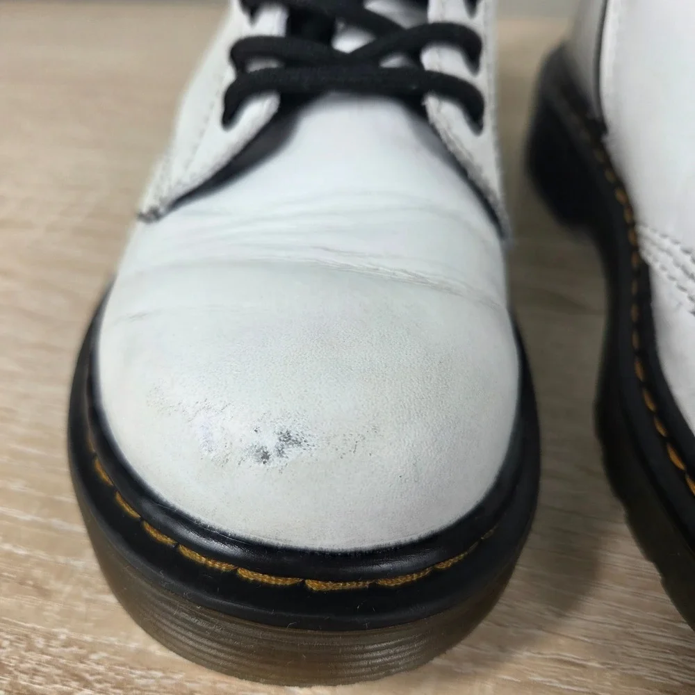Dr. Martens 1460 J White Leather Boots Kids US 13 UK 12 EU 31 Side Zip